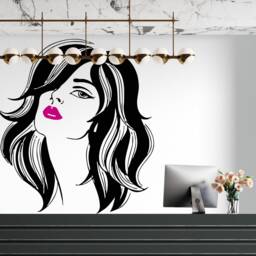 Woman Face Vinyl Wall Decal Beauty Salon Decor 2936 - thumbnail 2