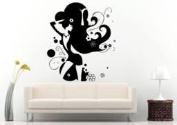 Woman Girl Flowers Fabulous Hair Style Beautiful Cute Short Dress Fashion Wall Decal Vinyl Sticker Mural Room Decor L546 - thumbnail 1