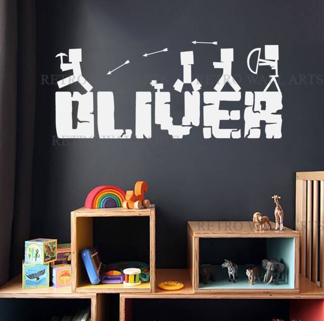 Custom Vinyl Gaming Wall Sticker - Personalized Name With Characters & Arrows Perfect For Kids Room D??cor, Home Improvement - image 1