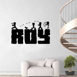 Custom Vinyl Gaming Wall Sticker - Personalized Name With Characters & Arrows Perfect For Kids Room D??cor, Home Improvement - thumbnail 2