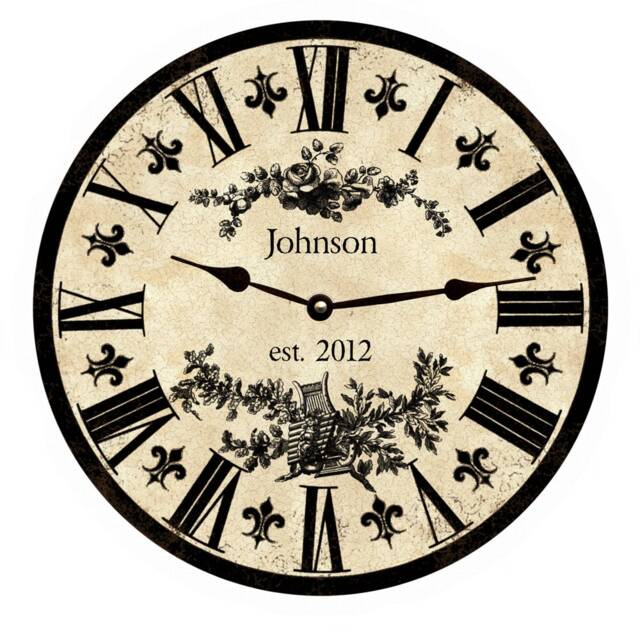 Personalized Clock - Fleur De Lis Clock - image 1