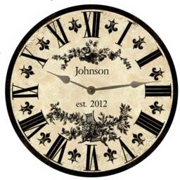 Personalized Clock - Fleur De Lis Clock - thumbnail 3