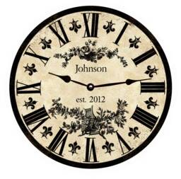 Personalized Clock - Fleur De Lis Clock - thumbnail 1