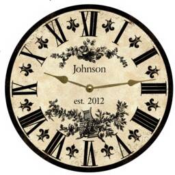 Personalized Clock - Fleur De Lis Clock - thumbnail 2