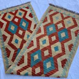 Handwoven Afghan Chobi Kilim Runner Geometric Wool Rug - 3x10 Ft - thumbnail 3