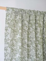 Hogan 100% Cotton Curtain, 4 Colors, Floral Airy Sheer Linen Curtain For Bedroom & Livingroom, 1Pc - thumbnail 1