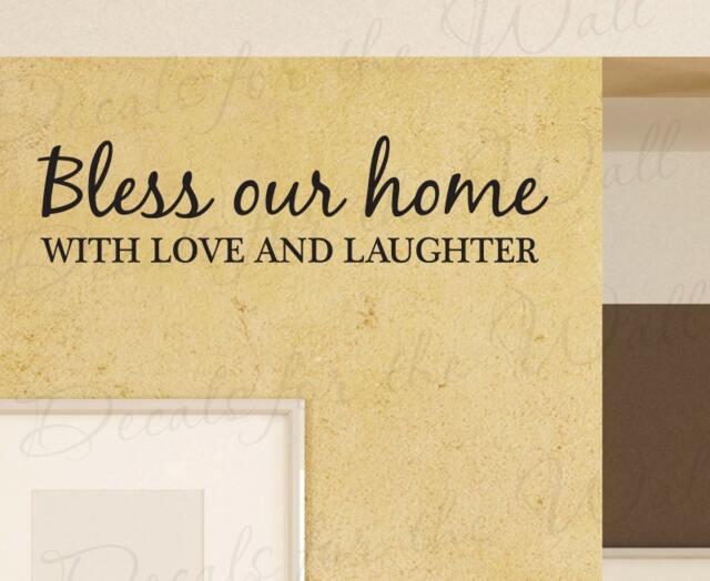 Bless Our Home With Love & Laughter Family Living Room Decorative Vinyl Wall Decal Lettering Art Decor Quote Sticker Graphic Saying H06 - image 1