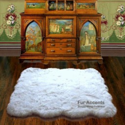 Faux Fur Sheepskin Rug - Plush White Shag Throw, Usa Made