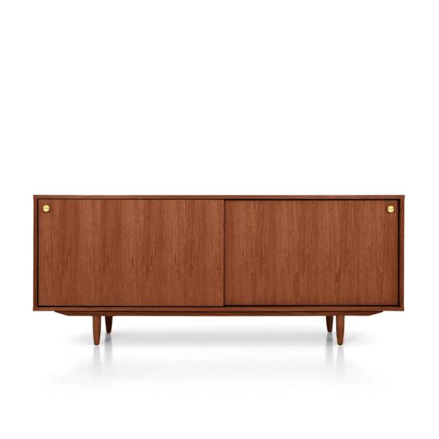 Mid-Century Sideboard, Dresser, Commode, Credenza Made Of Oak Veneer - Teak Colour Livlo T-S06 - image 1