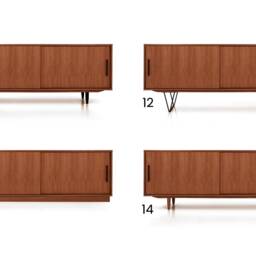 Mid-Century Sideboard, Dresser, Commode, Credenza Made Of Oak Veneer - Teak Colour Livlo T-S06 - thumbnail 2