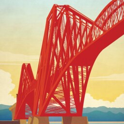 Forth Rail Bridge Travel Poster, Iillustration Of Between Edinburgh & Fife, Scottish Art, Wall Art - thumbnail 3