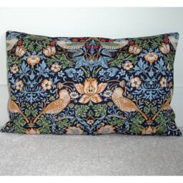 "10x16 Tempur Travel Pillow Cover With Zip Small 40x26cm William Morris The Strawberry Thief Oblong Cushion Sham Pillowcase 16""x10" - thumbnail 1