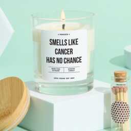 Smells Like Cancer Has No Chance Inspirational Scented Candle Gift Uplifting Keepsake For Fighter Survivor Chemo Recovery Her - thumbnail 1