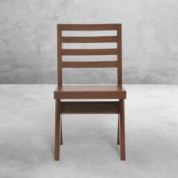 Pierre Jeanneret Inspired Outdoor Slatted Student Chair - Handmade Teakwood Furniture - thumbnail 3