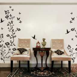 Flower Tree Wall Decal, Birds, Hummingbirds, Removable Sticker - thumbnail 3