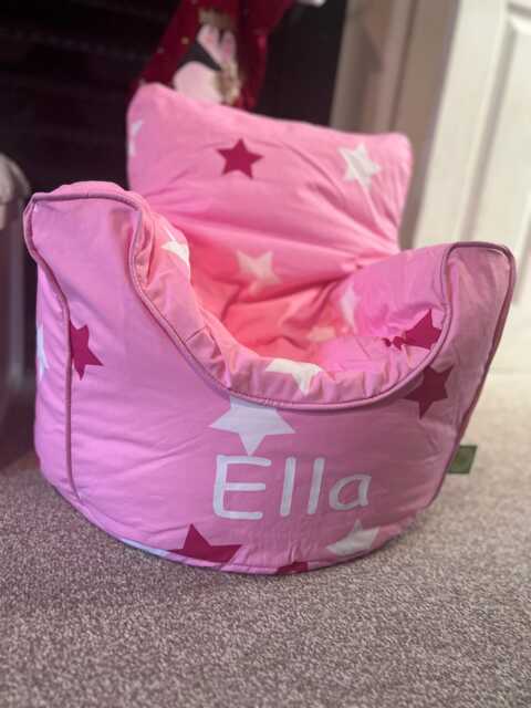 Personalised Toddler Bean Bag Chair Vinyl Name, Custom Colors - image 1