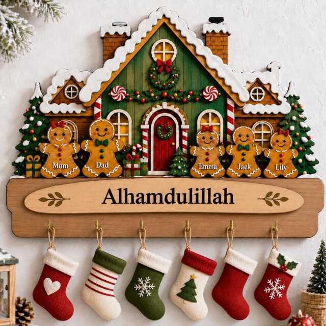 Personalized Christmas Wooden Key Holder For Family, Custom Holiday Wall Decor, Family Name Established Sign With Hooks - image 1