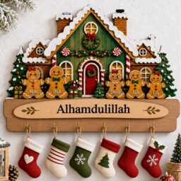 Personalized Christmas Wooden Key Holder For Family, Custom Holiday Wall Decor, Family Name Established Sign With Hooks - thumbnail 1