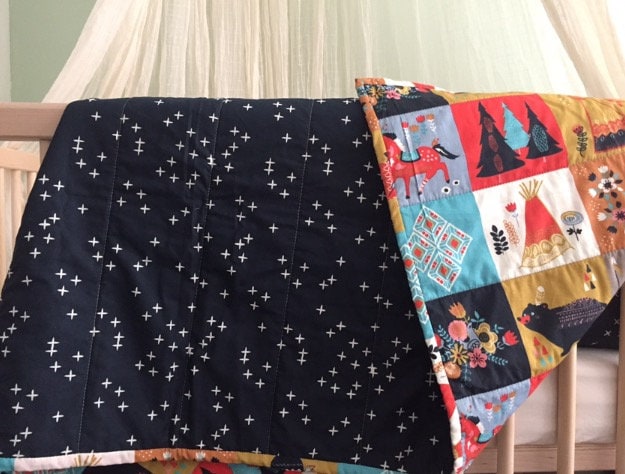 Organic Crib Quilt, Baby Quilted Play Mat, Gots Certified Organic Fabrics, Handmade in Usa, Toddler, Baby Shower, Gender Neutral, Modern, Wholecloth - image 1