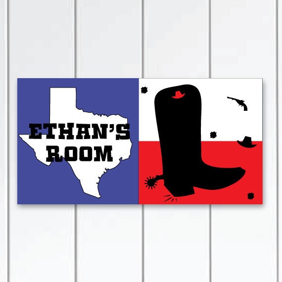 Texas Door Sign, Bedroom Decor - Cowboy Decor, Wall Art , Personalized Gift - image 1