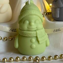 Hand Poured Soy Snowman Candle Christmas Festive Decor - thumbnail 2