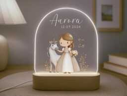 Personalised Children's Princess Night Light - Led Lamp Nursery Decor Baby Girl Gift For New Name Sign Bedroom