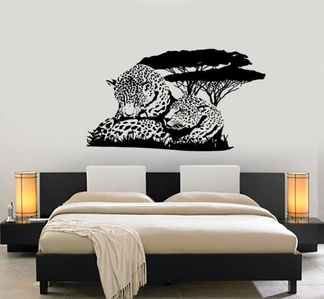 Wall Vinyl Decal Cheetah Family Leopard Jungle Savanna Animal Africa Decor 1468Dz - image 1