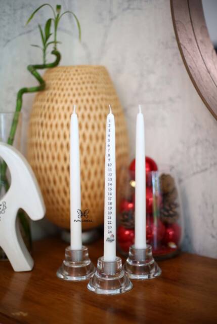 Christmas Calendar Candle, Taper Candle, Dinner Candle , Advent Countdown To - image 1