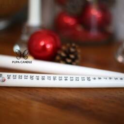 Christmas Calendar Candle, Taper Candle, Dinner Candle , Advent Countdown To - thumbnail 3