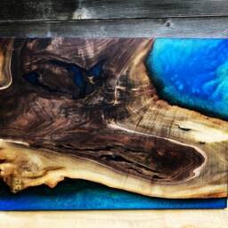 Large Resin & Wood Custom Art Piece - thumbnail 2