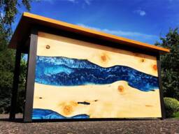 Large Resin & Wood Custom Art Piece