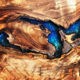 Large Resin & Wood Custom Art Piece - thumbnail 3