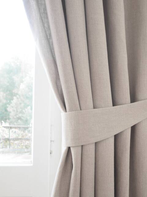 Natural Linen Curtain Tie-Back, Heavyweight Stonewashed - image 1