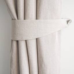 Natural Linen Curtain Tie-Back, Heavyweight Stonewashed - thumbnail 3