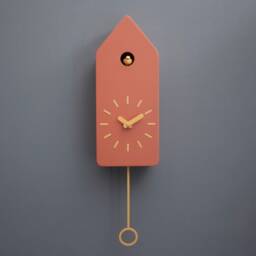 Sunset House Cuckoo Clock - Warm Scandinavian Wall Accent - thumbnail 2