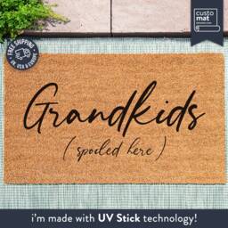 Grandkids Spoiled Here - Personalized Family Doormat Custom Coir Door Mat Housewarming Gift - thumbnail 1