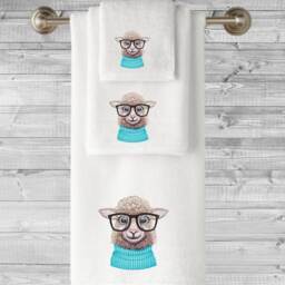 Embroidered Towels Quirky Sheep Design, Personalized Luxury Cotton Towel - thumbnail 3