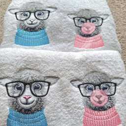 Embroidered Towels Quirky Sheep Design, Personalized Luxury Cotton Towel - thumbnail 4