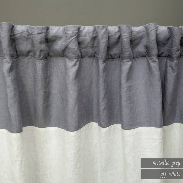 Two Color Linen Curtain Extra Long & Wide Custom Width Curtains One Panel Bedroom Farmhouse Mothers Day Gift For Her - image 1