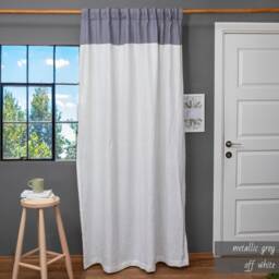 Two Color Linen Curtain Extra Long & Wide Custom Width Curtains One Panel Bedroom Farmhouse Mothers Day Gift For Her - thumbnail 2