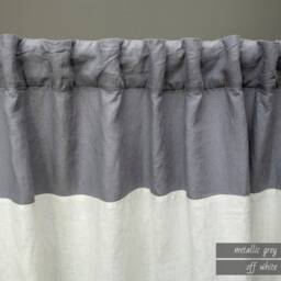 Two Color Linen Curtain Extra Long & Wide Custom Width Curtains One Panel Bedroom Farmhouse Mothers Day Gift For Her - thumbnail 1