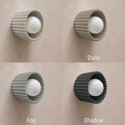Small Syracuse - Ceramic Flush Mount Wall Sconce Handmade Minimalist Light Fixture in Shadow Charcoal Gray - thumbnail 4