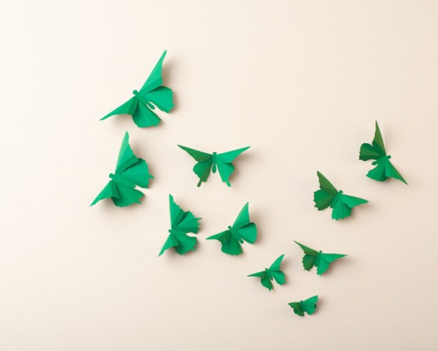 3D Wall Butterflies Kelly Green Butterfly Silhouettes For Home Art Decor, Nursery, Children's Room - image 1