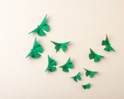 3D Wall Butterflies Kelly Green Butterfly Silhouettes For Home Art Decor, Nursery, Children's Room - thumbnail 1