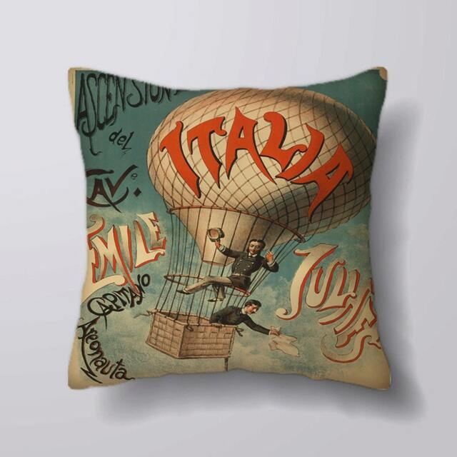 Italia Hot Air Balloon -Cushion Cover Case Or Stuffed With Insert - image 1