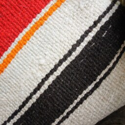 3050cm - 1220In Handwoven Vintage Kilim Cushion Cover - Multi Coloured Bands - thumbnail 3