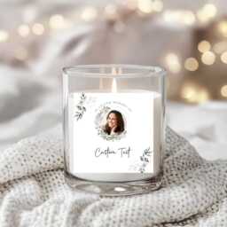 In Loving Memory White Flower - Candle Label L Custom Memorial - thumbnail 2