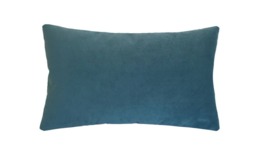 Peacock Blue Velvet Suede Decorative Throw Pillow Cover/Case Cushion 12x20 - thumbnail 1
