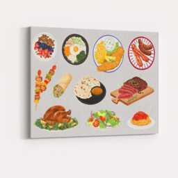 Assorted Hand Painted Food Illustration Collection Canvas Wall Art Print Decor Picture Ready To Hang - thumbnail 4