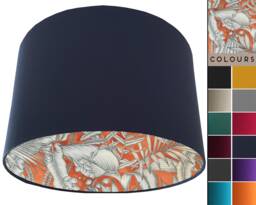 Handmade Burnt Orange Lampshade - Tropical Boho Style For Ceiling Lights Or Table Lamps - thumbnail 1